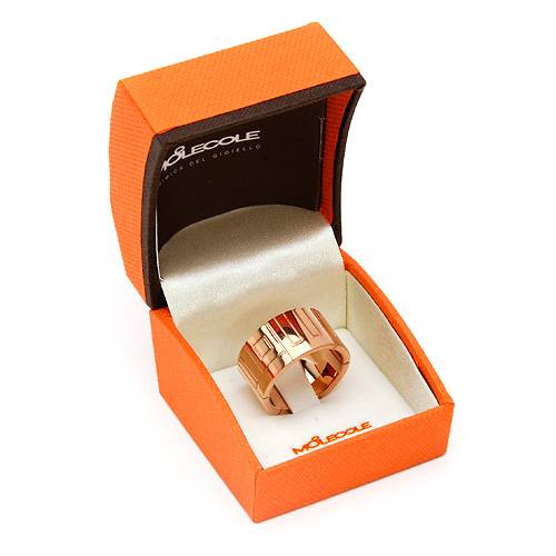MOLECOLE-12MM WIDE ROSE GOLD PLATED BAND-size 10